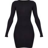 PrettyLittleThing Korte kjoler PrettyLittleThing Basic Jersey Long Sleeve Bodycon Dress - Black