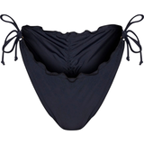 PrettyLittleThing Polyamid Badetøj PrettyLittleThing Frill Edge Ruched Back Bikini Bottoms - Black