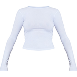 48 - Cut-Out - Hvid Tøj PrettyLittleThing Basic Long Sleeve Fitted T-shirt - White