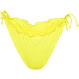 PrettyLittleThing Gul Tøj PrettyLittleThing Frill Edge Ruched Back Bikini Bottoms - Yellow