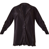 4 - Skjortekrave Kjoler PrettyLittleThing Plisse Frill Hem Shirt Dress - Black