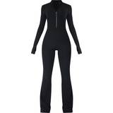 32 - Lange ærmer - Sort Jumpsuits & Overalls PrettyLittleThing Thumbhole Zip Detail Rib Jumpsuit - Black