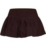 PrettyLittleThing Brun Nederdele PrettyLittleThing Stretch Woven Low Rise Pleated Micro Mini Skirt - Brown