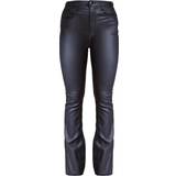 12 - Nylon Jeans PrettyLittleThing Coated Denim Flares - Black