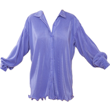 32 - Dame - Skjortekrave Kjoler PrettyLittleThing Plisse Frill Hem Shirt Dress - Lilac