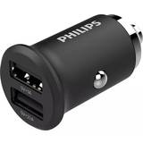 Philips Oplader Batterier & Opladere Philips lader til cigarstik 2 x USB-A 15W