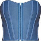 Blå - Polyester Shapewear & Undertøj PrettyLittleThing Bandage Hook & Eye Structured Corset - Blue Steel