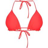 PrettyLittleThing Firkantet - Pink Tøj PrettyLittleThing Frill Edge Padded Bikini Top - Neon Coral