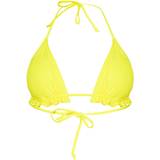 PrettyLittleThing Firkantet - Gul Tøj PrettyLittleThing Frill Edge Padded Bikini Top - Yellow