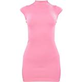 PrettyLittleThing Polyamid Kjoler PrettyLittleThing Structured Contour Rib Cap Sleeve Bodycon Dress - Pink