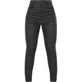 14 - 32 - Viskose Bukser & Shorts PrettyLittleThing Hourglass Coated Skinny Jeans - Black