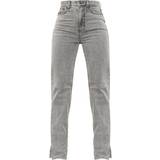 16 - Grå Jeans PrettyLittleThing Split Hem Straight Leg Jeans - Washed Grey