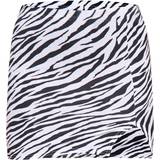 Slids - Zebra Tøj PrettyLittleThing Split Mini Skirt - Zebra