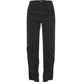 PrettyLittleThing Dame Jeans PrettyLittleThing Split Hem Jeans - Washed Black