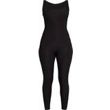 8 - Firkantet - Sort Jumpsuits & Overalls PrettyLittleThing Slinky Exposed Seam Detail Sleeveless Jumpsuit - Black