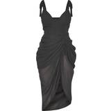 Bøjle Kjoler PrettyLittleThing Underwire Detail Draped Midi Dress - Black