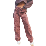 38 - Brun Jeans PrettyLittleThing Renew Cargo Pocket Baggy Wide Leg Jeans - Brown
