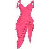 Bøjle Kjoler PrettyLittleThing Underwire Detail Draped Midi Dress - Hot Pink