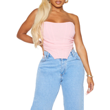 Korsetter PrettyLittleThing Shape Ruched Corset Crop Top - Pink