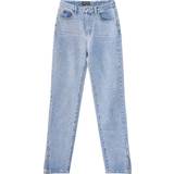 Slids - XL Jeans PrettyLittleThing Long Leg Split Hem Jeans - Light Blue Wash