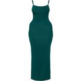 6 - Elastan/Lycra/Spandex - Grøn Kjoler PrettyLittleThing Shape Jersey Strappy Maxi Dress - Bright Green