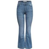 32 - Dame Bukser & Shorts JdY Flared High Waist Jeans - Medium Blue Denim
