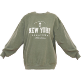 6 - Elastan/Lycra/Spandex - Grøn Sweatere PrettyLittleThing New York Downtown Slogan Printed Sweatshirt - Khaki