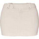 14 - Knapper Nederdele PrettyLittleThing Shape Woven Micro Mini Skirt - Stone