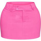 16 - Knapper Nederdele PrettyLittleThing Shape Woven Micro Mini Skirt - Fuchsia