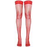 PrettyLittleThing Rød Undertøj PrettyLittleThing Lace Top Fishnet Hold Up Stockings - Red
