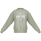 46 - Grøn - Oversized Overdele PrettyLittleThing New York Downtown Slogan Printed Sweatshirt - Sage