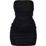 PrettyLittleThing Meshdetaljer Tøj PrettyLittleThing Shape Mesh Corset Detail Ruched Bodycon Dress - Black