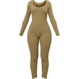 Dame - Grøn Jumpsuits & Overalls PrettyLittleThing Long Sleeve Knitted Jumpsuit - Olive