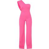 32 - Pink Jumpsuits & Overalls PrettyLittleThing Drape One Shoulder Jumpsuit - Hot Pink