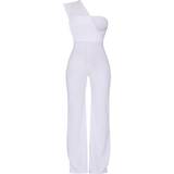 Elastan/Lycra/Spandex - Hvid Jumpsuits & Overalls PrettyLittleThing Drape One Shoulder Jumpsuit - White