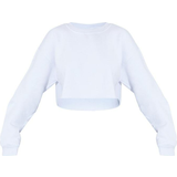 PrettyLittleThing 32 - Dame Sweatere PrettyLittleThing Oversized Crop Sweatshirt - White