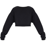 PrettyLittleThing 32 - Dame Sweatere PrettyLittleThing Oversized Crop Sweatshirt - Black