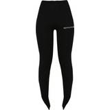 Elastan/Lycra/Spandex - Slids Undertøj PrettyLittleThing Crinkle Rib Split Hem Leggings - Black
