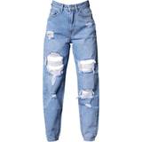 6 - XXS Jeans PrettyLittleThing Wash Ripped Mom Jeans - Blue