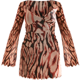32 - Dame - Mesh Kjoler PrettyLittleThing Underbust Detail Shift Dress - Leopard