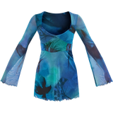 Dame - Korte kjoler - Mesh PrettyLittleThing Underbust Detail Shift Dress - Blue