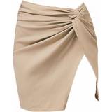 4 - Grøn Nederdele PrettyLittleThing Twist Front Split Leg Mini Skirt - Sage Green