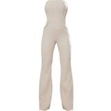 32 - Beige - Dame Jumpsuits & Overalls PrettyLittleThing Corset Bandeau Flared Jumpsuit - Stone