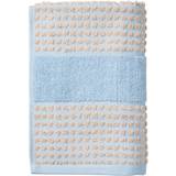 Gæstehåndklæder Juna Check Gæstehåndklæde Beige, Blå (100x)