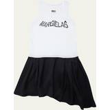 Rayon Kjoler MM6 Maison Margiela Kids Asymmetric Dress - Black/White