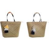 Orange Tote Bag & Shopper tasker Dkd Home Decor Strandtaske 49 x 18 x 37 cm Natur Orange Marineblå 2 enheder