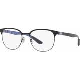 Ray-Ban +5,00 - Herre Brille Ray-Ban Man Rb8422 Dark Carbon On Blue Clear Lenses Polarized 54-19