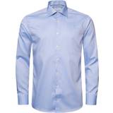 Eton Fløjlsbukser - Herre Skjorter Eton Light Blue Diamond Twill Shirt Contemporary Fit Mand Langærmede Skjorter hos Magasin Blå