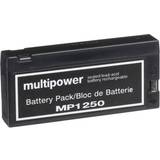 Vedligeholdelsesfri batterier Multipower MP1250 Blybatteri 12 V 2 Ah Blyfleece B x H x T 143 x 64 x 23 mm Klemmepol Vedligeholdelsesfri, Lav selvafladning