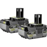 Ryobi Batterier - Sort - Værktøjsbatterier Batterier & Opladere Ryobi RB1840X2 2-pack